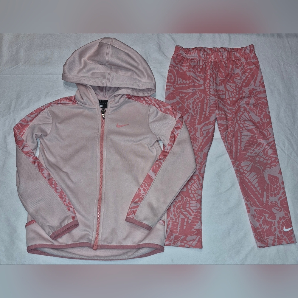 Girls 4T Nike Zip Up Hoodie And Leggings Set